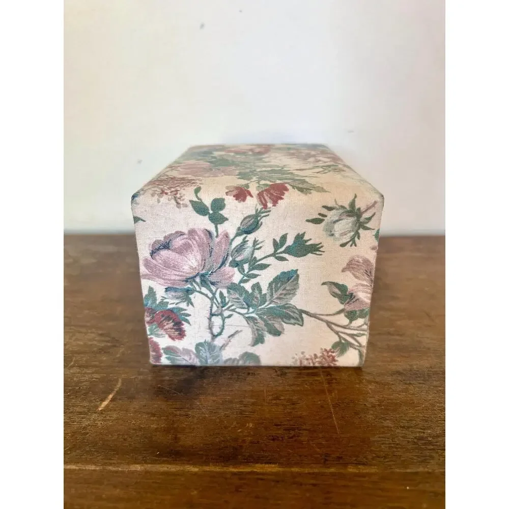 Vintage 90s Chintz Floral Jewelry Box with Drawers | Decorative Fabric Storage